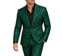 Giacca da uomo con un bottone, giacca da uomo con stampa leopardata | Giacca aderente con motivo floreale, comoda giacca da matrimonio calda con tasche per sposi e balli di fine anno