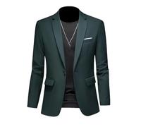 Giacca da uomo con un bottone tinta unita slim capispalla sposo abito da sposa blazer abito top giacca cappotto, Esercito En8, L