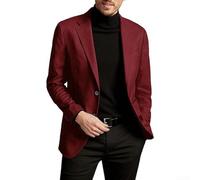 Giacca da uomo coreana slim fit, stile casual, con maniche lunghe e motivo a tinta unita, adatta per sposi e uso quotidiano (M, rosso)