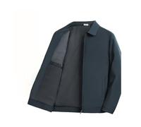 Giacca da uomo di mezza età anziani, affari, tempo libero, bavero, cappotto da ufficio, coreano, sciolto, impermeabile giacca a vento, Verde nerastro, XXL