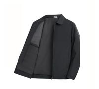 Giacca da uomo di mezza età anziani, affari, tempo libero, bavero, cappotto da ufficio, coreano, sciolto, impermeabile giacca a vento, nero, Large