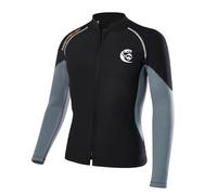 Giacca da uomo e donna, in neoprene da 2 mm, con cerniera frontale, a maniche lunghe, per surf, nuoto, immersioni, top per muta (L, uomo)