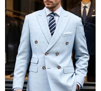 Giacca da uomo elegante/formale con revers a punta e doppiopetto, versatile per lavoro, matrimoni, tutte le stagioni Questo collegamento vende solo blazerL,M,S,XL,XS,XXL,XXS,XXXLColore unicoPoliestere