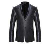 Giacca da uomo Giacca Blazer in Cotone Casual Slim Giacca Cappotto Morbido Autunno e Inverno per Uomo Cappotto con collo Rabattu stampato Cappotto Costume Casual Manica Lunga, Le Noir, M, Giubbotto