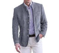 Giacca da uomo Giacca casual da uomo di grandi dimensioni con risvolto Giacche eleganti per il tempo libero con tasche e bottoni giacca giacca in velluto a coste, Blu, S