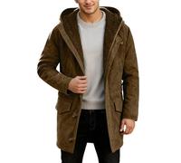 Giacca da uomo, giacca da uomo, con cappuccio, inverno, taglio più lungo con tasche frontali, capispalla casual leggero per uso quotidiano all'aperto, viaggi, fine settimana e autunno inverno