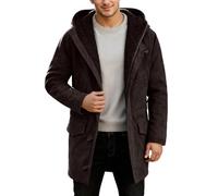 Giacca da uomo, giacca da uomo, con cappuccio, inverno, taglio più lungo con tasche frontali, capispalla casual leggero per uso quotidiano all'aperto, viaggi, fine settimana e autunno inverno