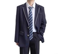 Giacca da uomo in stile giapponese DK per uniforme universitaria con risvolto a maniche lunghe, giacca casual da lavoro per la primavera e l'autunno, abbigliamento formale, tinta unita, vestibilità