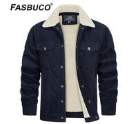 Giacca da uomo in velluto a coste foderata, calda giacca da transizione, giacca cargo invernale con collo in pelliccia di peluche Taglia: Si prega di controllare le informazioni sulla taglia nella des