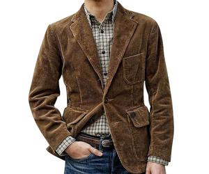 Giacca da uomo in velluto a coste giacca vintage da uomo con bottoni giacche cappotti slim fit giacca con un bottone piccolo cardigan giacche con colletto dentellato blazer blazer bomber con tasche