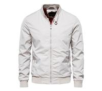 Giacca da Uomo Invernale Giubbotto Moto Stile Vintage Caldo Viaggi in Tweed Corto Stand Collare Zip Addensare Primavera Estate Bomber Giubbino Autunno