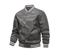 Giacca da Uomo Invernale Giubbotto Moto Stile Vintage Manica Lunga Media Slim Fit Trench A Vento Cappotto con Cappuccio Ripiegabile Pesante Lucido Giubbino Primavera Autunno