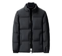 Giacca da uomo invernale imbottita in cotone con cappuccio leggera spessa giacca stand caldo pane vestiti capispalla, Nero , 6XL