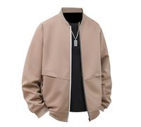 Giacca da Uomo Invernale Nuovi Casual Cappotto Classico Mezza Stagione Antivento Fodera Caldo Solid Color Primavera Estate Bomber Giubbino Autunno