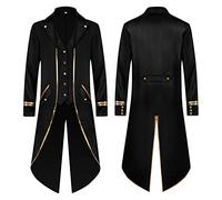 Giacca da uomo medievale gotico tuxedo retrò steampunk da uomo con bottoni rinascimentale vittoriano cappotto largo vestibilità classica costume di carnevale Halloween principe costume vampiro cosplay