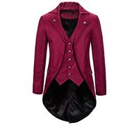 Giacca da Uomo Medievale Halloween Cosplay Manica Lunga Vittoriano Smoking Uniforme Cappotto Gotico Steampunk Uomo per Feste a Tema Steampunk, Feste Danzanti, Halloween