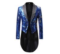 Giacca da Uomo Paillettes, con Paillettes Flop Tuxedo con Paillettes Maghi da Abito Flop Multicolore (Blue, XXXL)