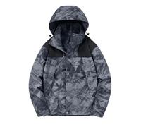 Giacca da uomo per il tempo libero, alpinismo, sci, tendenza, semplice, cargo con cappuccio, Cenere di neve, M