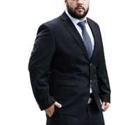 Giacca Da Uomo Per Taglie Forti E Alte, Cappotto Da Sposo Monopetto A 2 Bottoni, Giacca Da Abito Formale Da Lavoro(Black,7X-Large)