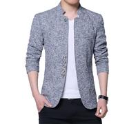 Giacca da uomo Plaid Casual Slim Fit Stile coreano Cappotto monopetto in pile ispessito, 104, M