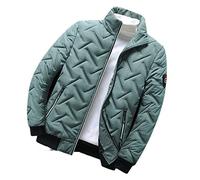 Giacca da Uomo Slim Fit Giacca da Uomo in Cotone Colletto Rialzato Tasche con Zip Giacca Fredda da Uomo Tinta Unita Nuova Tendenza Giacca Antivento da Uomo, B-Green, XXL