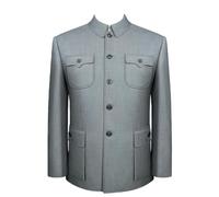 Giacca da uomo Zhongshan stile cinese sciolto scolpito banchetto, grigio, M