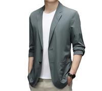 Giacca da viaggio da uomo, con protezione UV, leggera, da ufficio, giacca estiva di base, vestibilità aderente, traspirante, 2, XXL