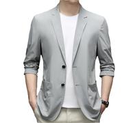 Giacca da viaggio da uomo, con protezione UV, leggera, da ufficio, giacca estiva di base, vestibilità aderente, traspirante, 1, L