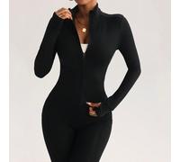 Giacca da yoga a maniche lunghe da donna, vita stretta con effetto modellante e snellente, stile versatile per tutte le stagioni, fitness retrò di alta gamma, elegante e sportiva, per corsa, fitness, 