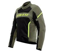 GIACCA DAINESE AIR FRAME 3 TEX ARMY GREEN-BLACK-FLUO YELLOW