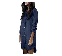 Giacca di jeans casual da donna,Cappotto Cappotto con Scialle Lavaggio manica lunga orlo sfilacciato strappato estiva in denim Tinta Unita Larghi Leggero Per Il Tempo Libero