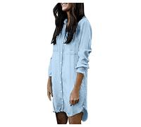 Giacca di jeans casual da donna,Cappotto Cappotto con Scialle Lavaggio manica lunga orlo sfilacciato strappato estiva in denim Tinta Unita Larghi Leggero Per Il Tempo Libero
