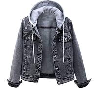 Giacca di jeans casual da donna Cardigan Abbottonato Estivo Vintage Denim Abbottonatura vestibilità aderente Taglie Forti a Vento Tinta Unita Larghi Leggero per la mezza stagione