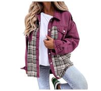 Giacca di Jeans da Donna,Button Down Boyfriend Jean Jacket con Bottoni E Tasche manica lunga orlo sfilacciato strappato Denim Donna Maniche Lunghe Casual Giacche Cappotto Moto Outwear