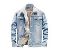 Giacca di jeans da uomo foderata in pile Sherpa giacche di jeans a maniche lunghe con bottoni cappotti invernali casual ispessiti vestiti capispalla