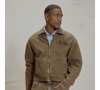 Giacca di jeans oversize a collo con chiusura lampo, lavata, con spalle scese, manica lunga, essenziale per la primavera e l'estate L,M,S,XL,XXLColore unicoDenim