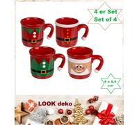 Giacca Di Nikolaus Tazze Per Glühwein In Ceramica 8,5Cm 4 Assortite 4X Pacco