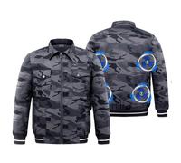 Giacca di Raffreddamento Ad Aria con 2/3/4 Ventole da 7,4 V, Abbigliamento Rinfrescante con Ventola Per Il Corpo, Abbigliamento Per Lavoro, Ciclismo All'Aperto, Batteria Non Inclusa(CC 4 Fan,XL)