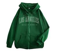 Giacca Donna Autunno Solid Color Felpa da Cappuccio Maniche Lunghe Carino Stampa Top Pullover con Tasche Casual Felpe Streetwear