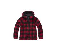 Giacca Donna Brandit Teddyfleece Hood Rosso/NeroXS Rosso,Nero