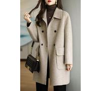 Giacca Donna Cappotto Cappottino Slim Elegante Bottoni Over Beige 80120