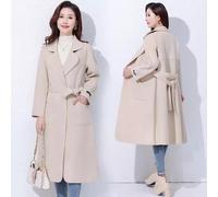 Giacca Donna Cappotto Cappottino Slim Elegante Cintura Over Beige 80800