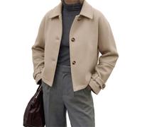 Giacca donna col rever miscela lana bottoni dritta corta casual