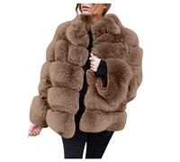 Giacca Donna Eleganti Pelliccia Sintetica Giubbino Pelliccia Ecologica Donna Manica Lunga Giubbotti Corte Invernali Cotone Caldo Taglie Forti Cardigan Giubbino Capispalla Giacche Imbottito Piumino