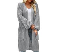Giacca Donna Giacca Leggera a Maniche Lunghe con Bottoni Maglione Elegante Comodo in Maglia Lunghe Casual Lavorato con Scollo V Cardigan Warm Golfino Solido per Tempo Libero Sweater Autunno