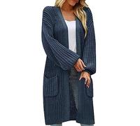 Giacca Donna Giacca Leggera a Maniche Lunghe con Bottoni Maglione Elegante Comodo in Maglia Lunghe Casual Lavorato con Scollo V Cardigan Warm Golfino Solido per Tempo Libero Sweater Autunno