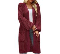 Giacca Donna Giacca Leggera a Maniche Lunghe con Bottoni Maglione Elegante Comodo in Maglia Lunghe Casual Lavorato con Scollo V Cardigan Warm Golfino Solido per Tempo Libero Sweater Autunno