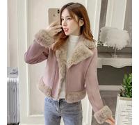 Giacca donna giaccone cappotto caldo cappottino corto stile montone rosa 2020