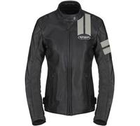 Spidi Roar Giacca in pelle da moto da donna, nero-grigio, taglia 44 per donne