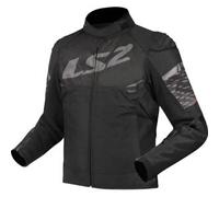 LS2 Apex impermeabile Giacca tessile moto da donna, nero-grigio, taglia 4XL per donne